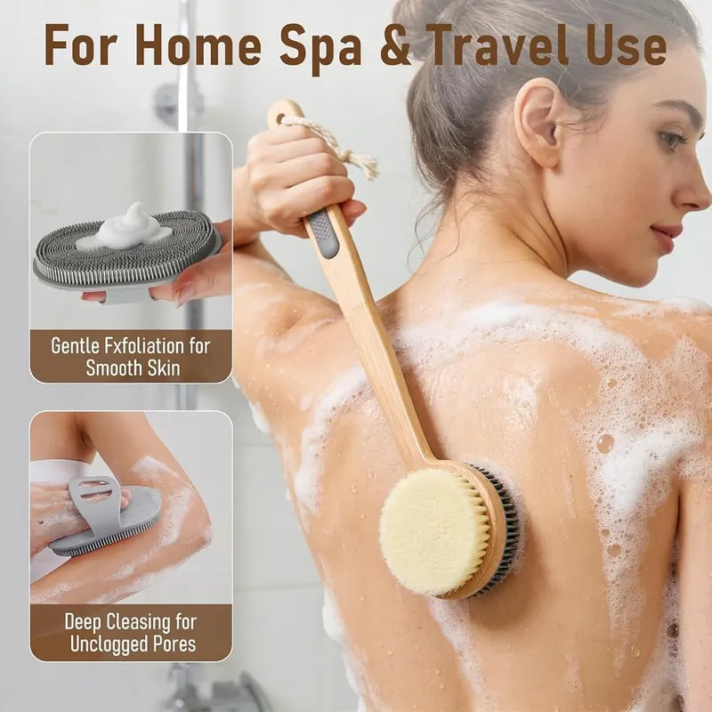 Vynusio Back Scrubber – Handheld palm scrubber with hand strap