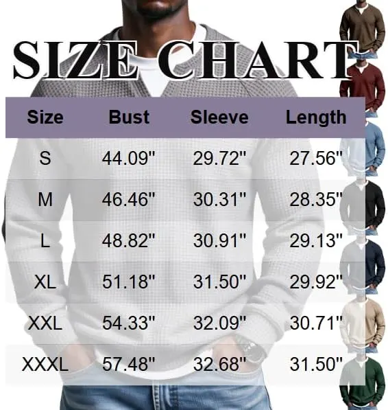 Waffle Knit Long Sleeve Men Comfort Layered – product photo 7 of 7