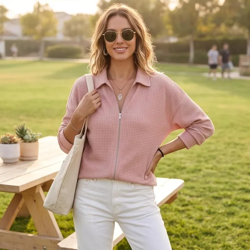 Waffle Knit Tops – product photo 5 of 6