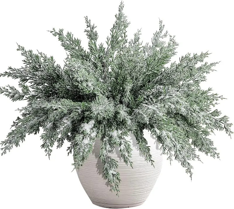 Watayo 10 Pack Artificial Christmas Snow Pine in Snowy a Style