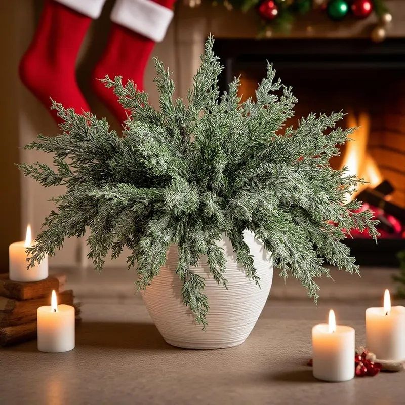 Watayo 10 Pack Artificial Christmas Snow Pine – Soft bendable polyethylene material