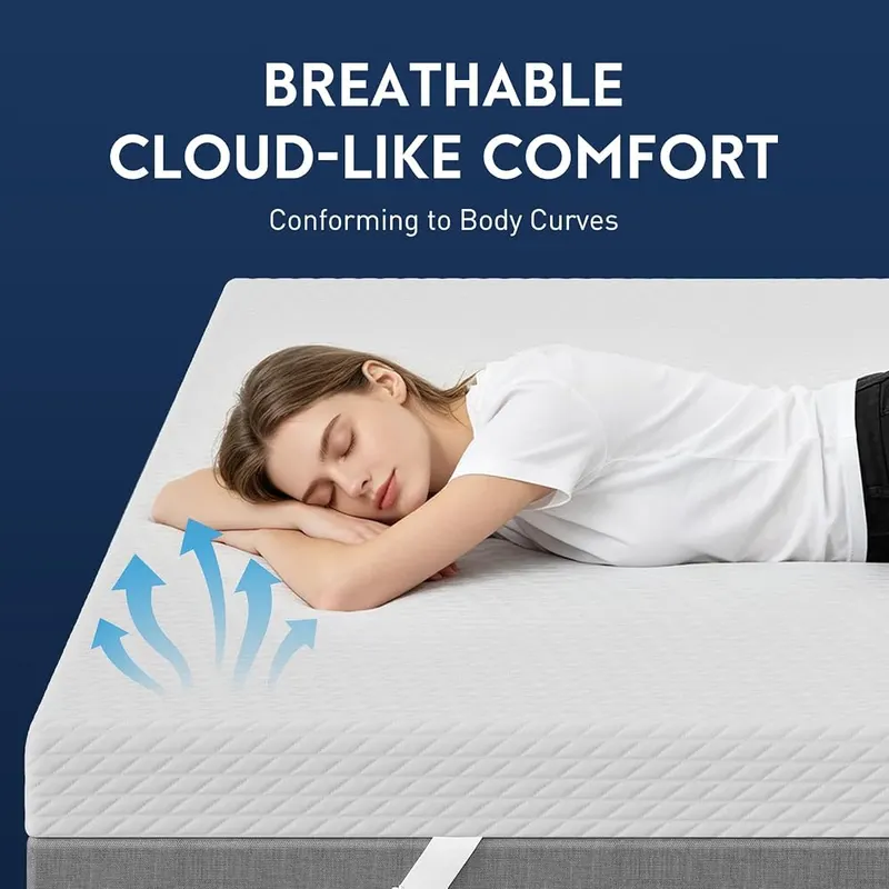Waxberry 3 Inch Cooling Gel Memory Foam – Adjustable Straps & Non-Slip Bottom - Equipped