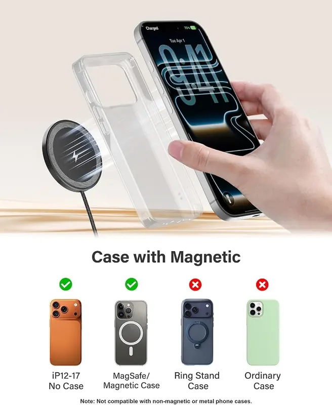 WayLite 10FT Magnetic Wireless Charger Charging Pad – Plug & Play & Durable Safe Charging