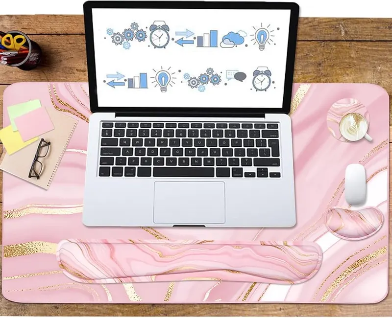WB WEIRDBEAST Keyboard Mouse Pad Set – Pink Gold color design