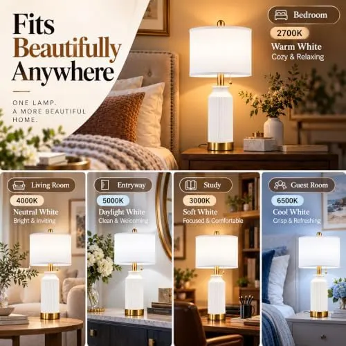weddeg 24.5″ Modern Table Lamp Set – Standard E26 bulb socket setup