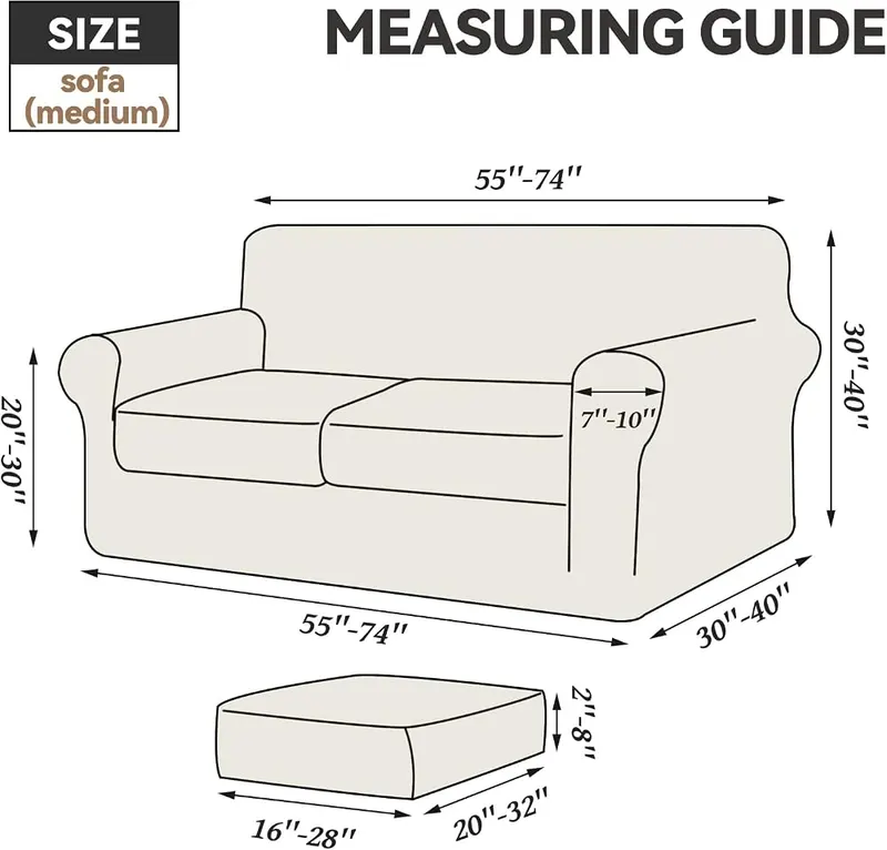 WEERRW Velvet Stretch 3 Pieces Couch Cover – Machine washable cover