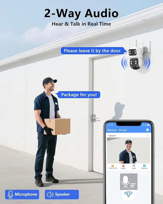 WEILAILIFE Wireless Security Camera System – 350-degree pan and 90-degree tilt