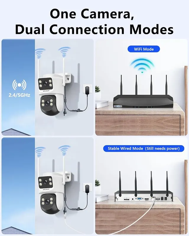 WEILAILIFE Wireless Security Camera System – Human detection with phone alerts