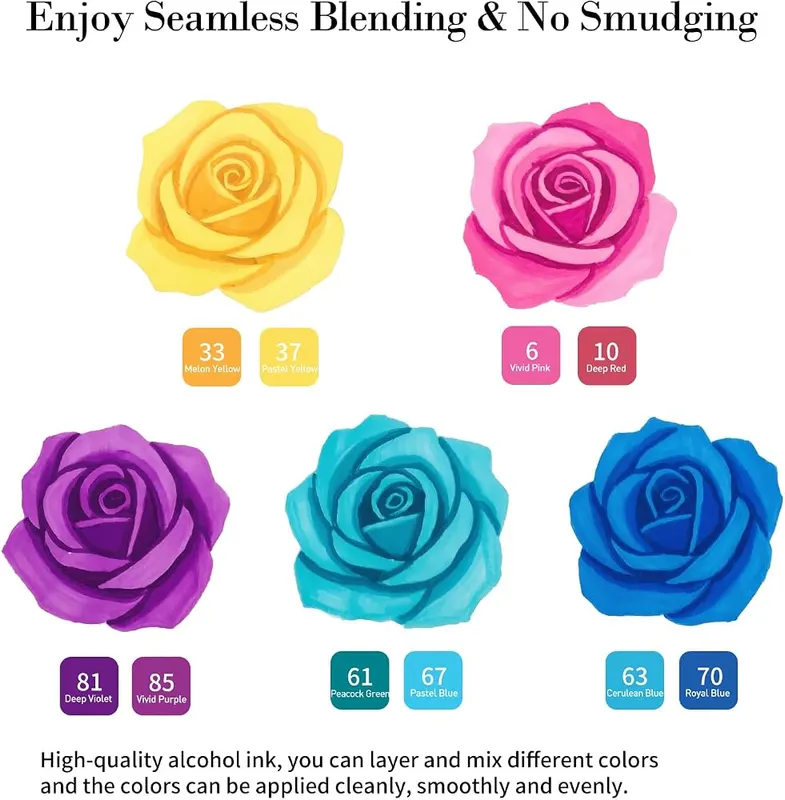 WELLOKB Alcohol Markers – 80 permanent alcohol-based colors