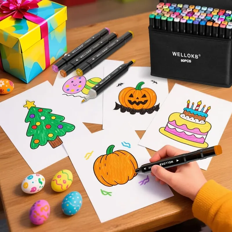 WELLOKB Alcohol Markers – Ergonomic square barrel
