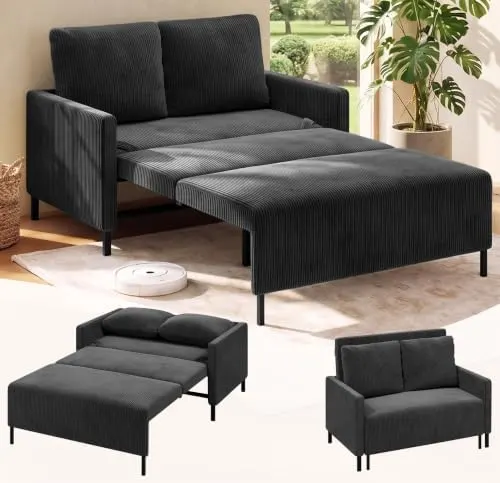 Welzona Loveseat Sleeper Sofa 47″ Grey – Sofa to Bed, Space Made Simple