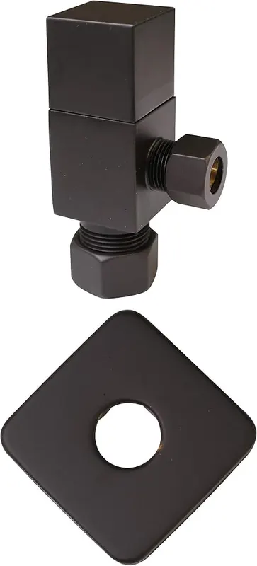 Westbrass D105QS-12 Square Handle 1/4-Turn Angle Stop – Universal 1/2" Copper x 3/8" Compression