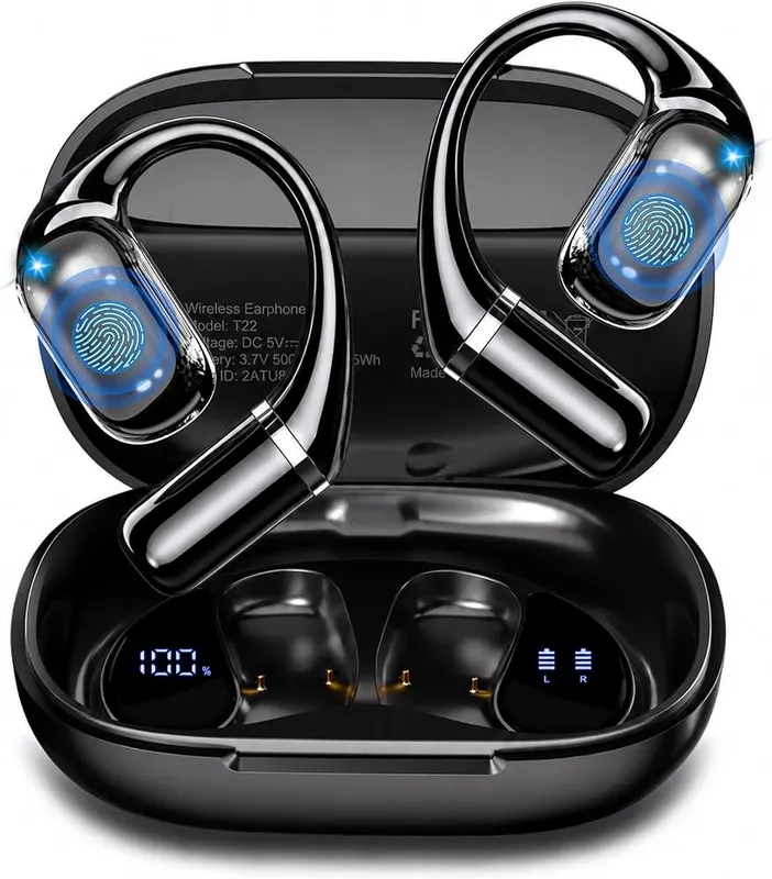 WHYKJTEK AI Translation Earbuds Real Time in Black