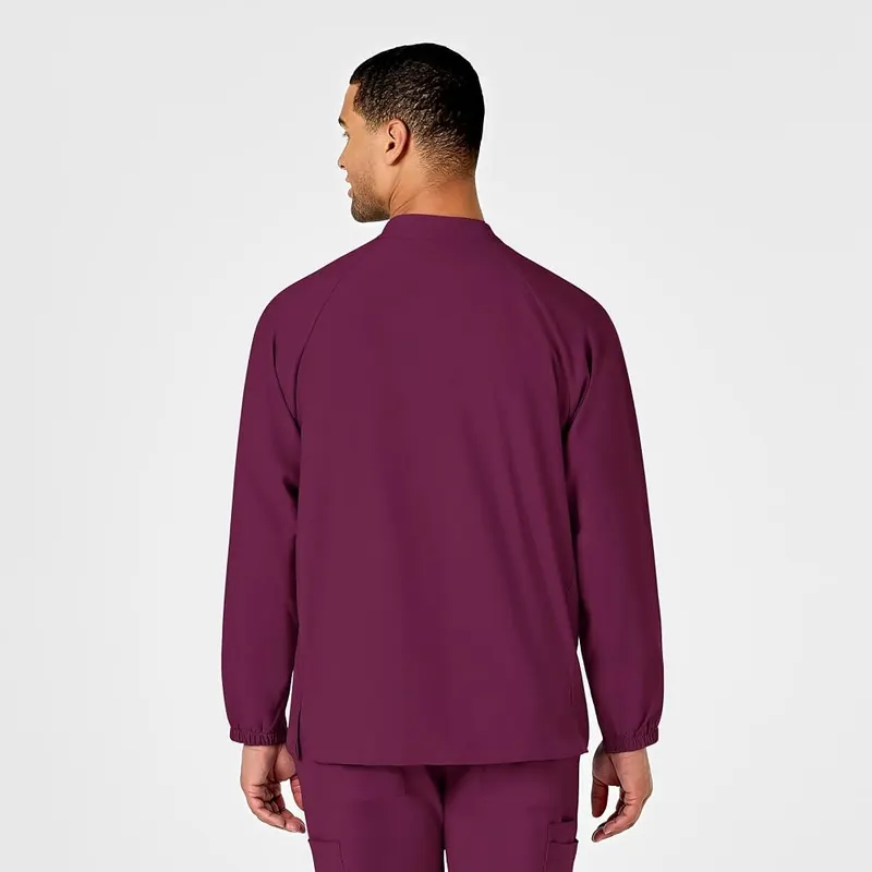 WINK W123 Men’s Zip Front Warm Up – Modified mock neck with shoulder badge loop
