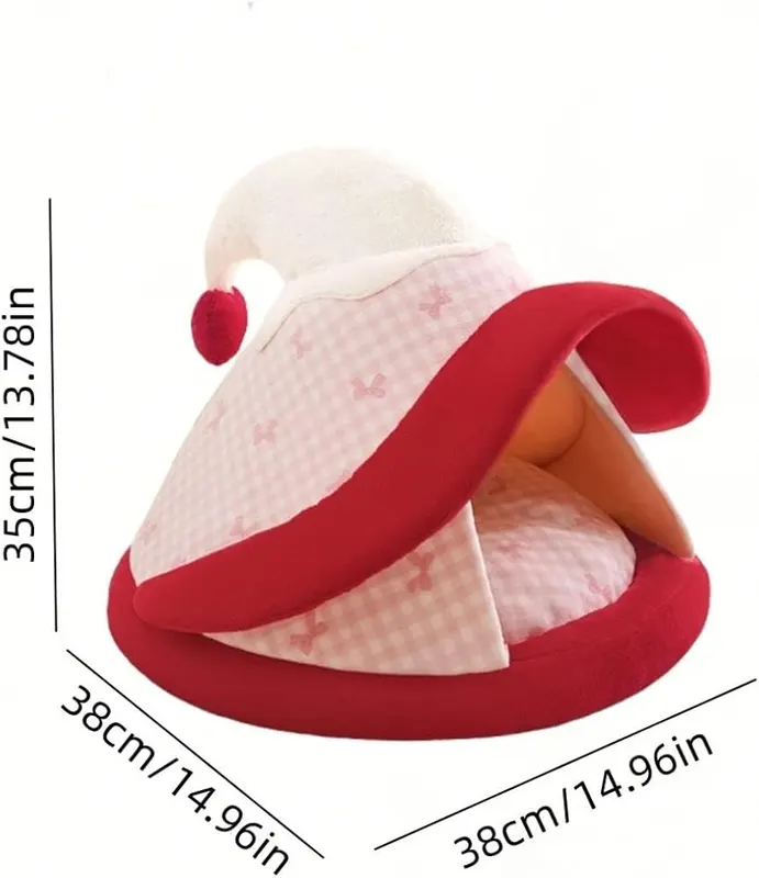 Winter Witch Hat Shaped Small Pet Beds – product photo 2 of 6