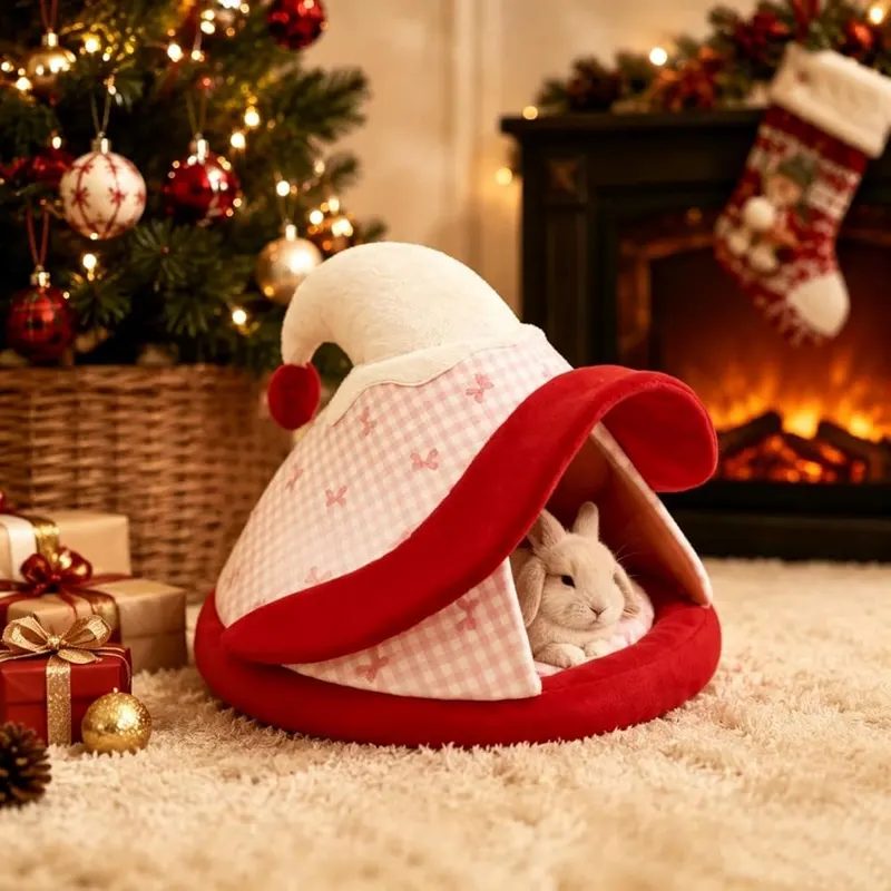 Winter Witch Hat Shaped Small Pet Beds – product photo 4 of 6