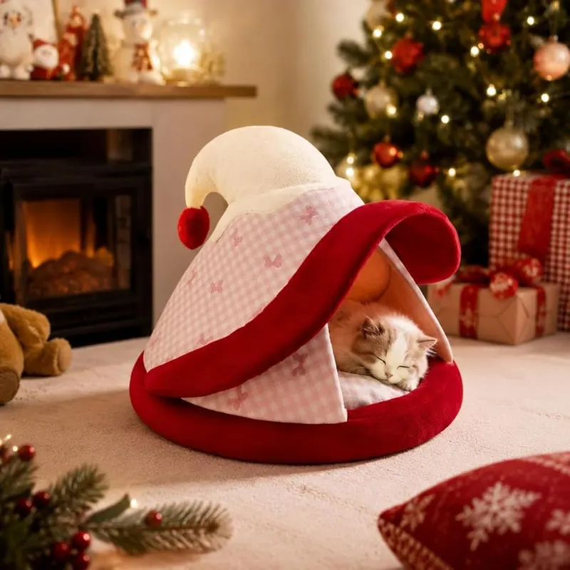 Winter Witch Hat Shaped Small Pet Beds – product photo 5 of 6