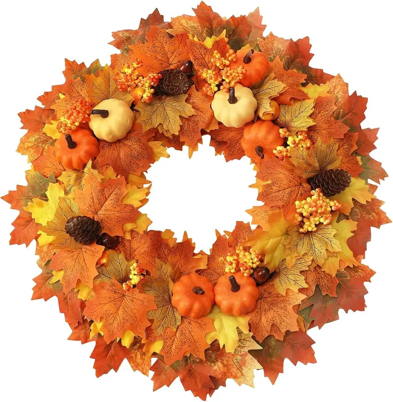 Wironlst 22 Inch Fall Wreaths in Yellow