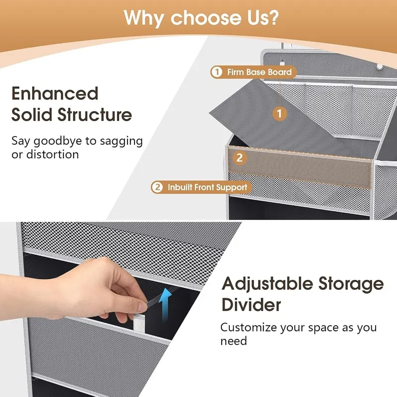WISELIFE 5-Tier Over the Door Organizer – Heavy-Duty Made