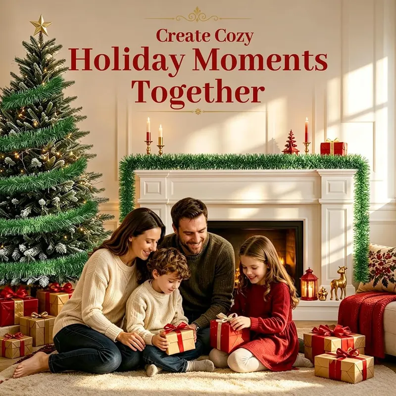 WISELIFE Green Christmas Garland – Multiple Lengths for Full Coverage