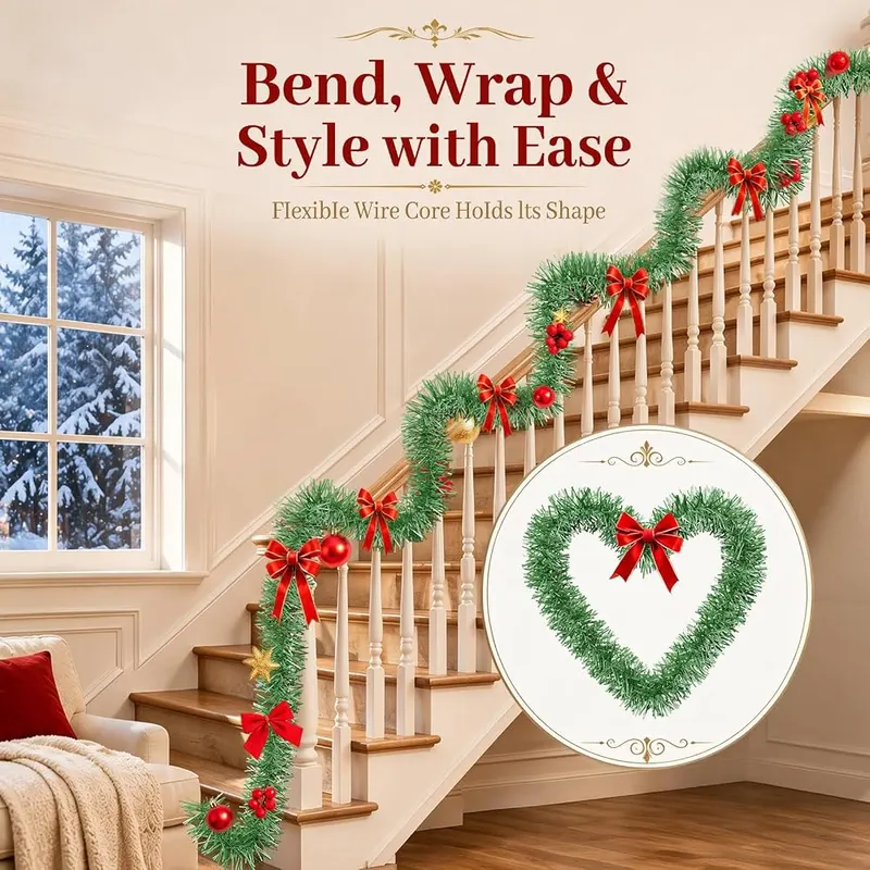 WISELIFE Green Christmas Garland – product photo 7 of 8