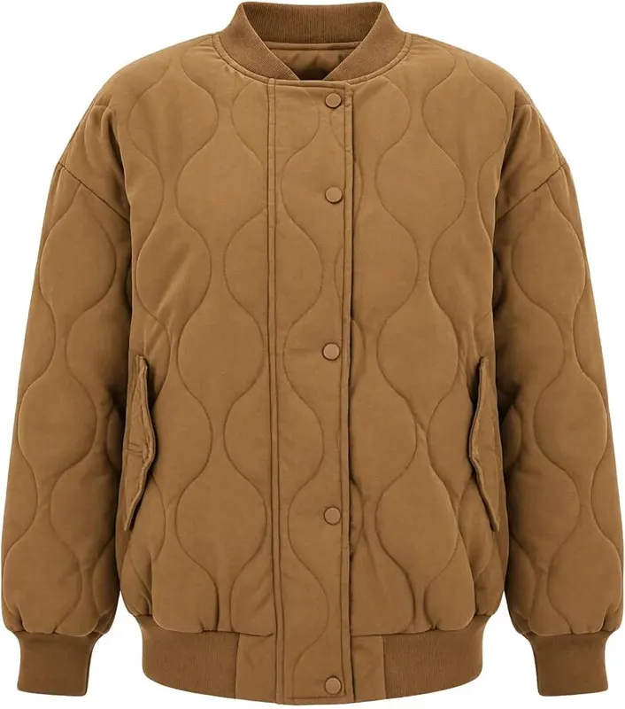 Wkishenl Quilted Bomber Jacket Womens Cropped Warm – Versatile style matches casual outfits