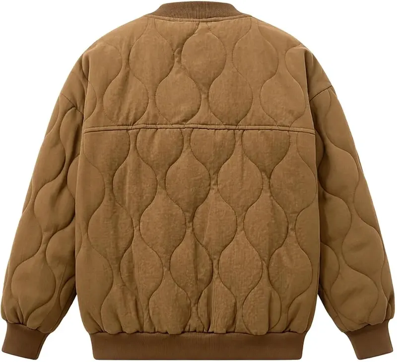 Wkishenl Quilted Bomber Jacket Womens Cropped Warm – Full zip closure for easy wear