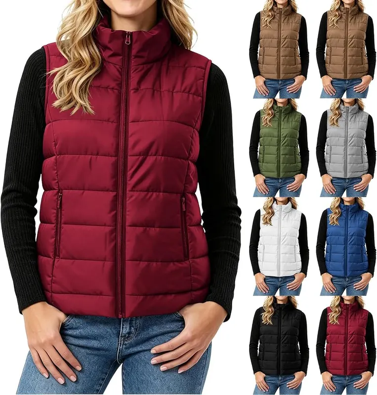Wkishenl Quilted Vests Wine in Wine
