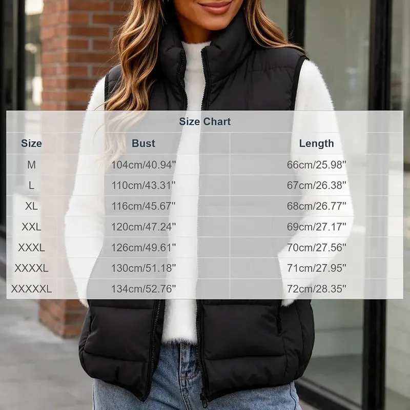 Wkishenl Womens Puffer Vests Lightweight Plus Size – product photo 5 of 6