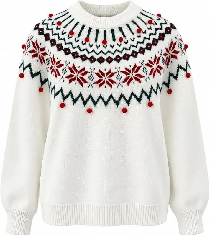 Womens Fall Graphic Sweaters 2026 Winter Pullover – Stylish seasonal graphic pattern