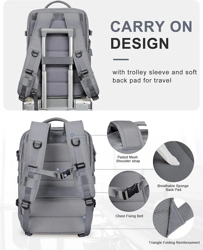 WONHOX Large Travel Laptop Backpack Expandable Flight – product photo 6 of 8