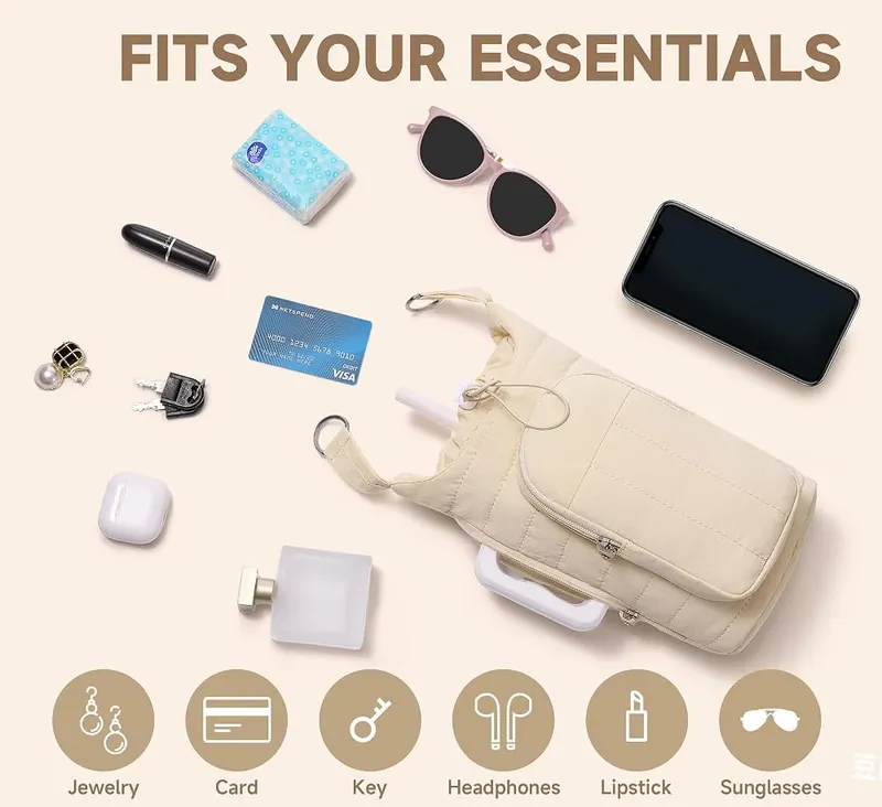 WOOMADA Water Bottle Holder Bag Beige – Three in one versatile carrying styles