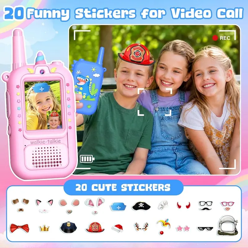 Wootoy Video Walkie Talkies – Rechargeable, no disposable batteries