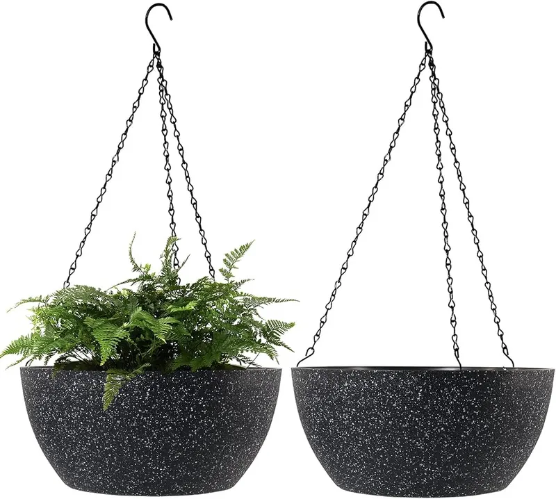 WOUSIWER 13 inch 2Pack Large Hanging Planters