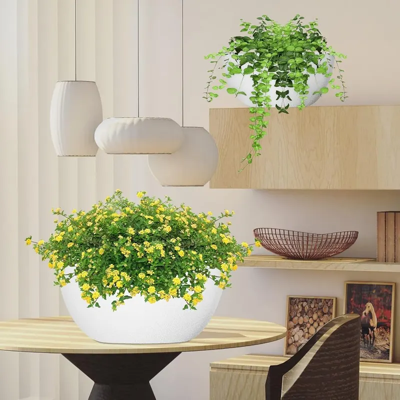 WOUSIWER 13 inch 2Pack Large Hanging Planters – Really Nice Gift