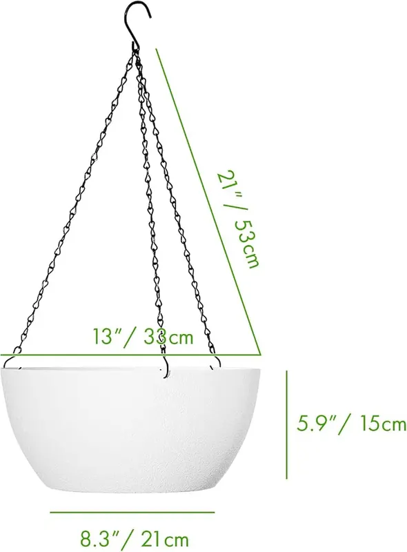 WOUSIWER 13 inch 2Pack Large Hanging Planters – product photo 7 of 7