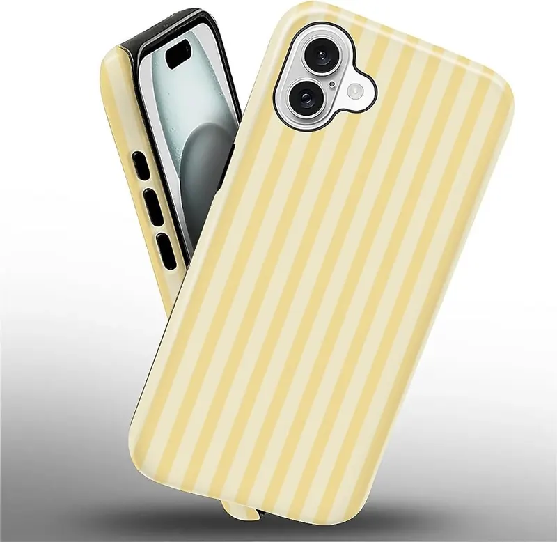 Wqwaxxc Compatible Yellow Stripes Vertical Lines-Glossy in Yellow Stripes Vertical Lines-Glossy