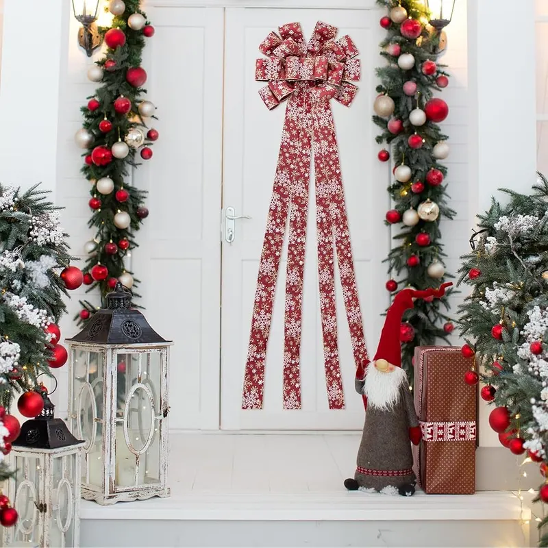 WRAPAHOLIC Large Christmas Tree Topper Bow – Ideal Christmas Decoration
