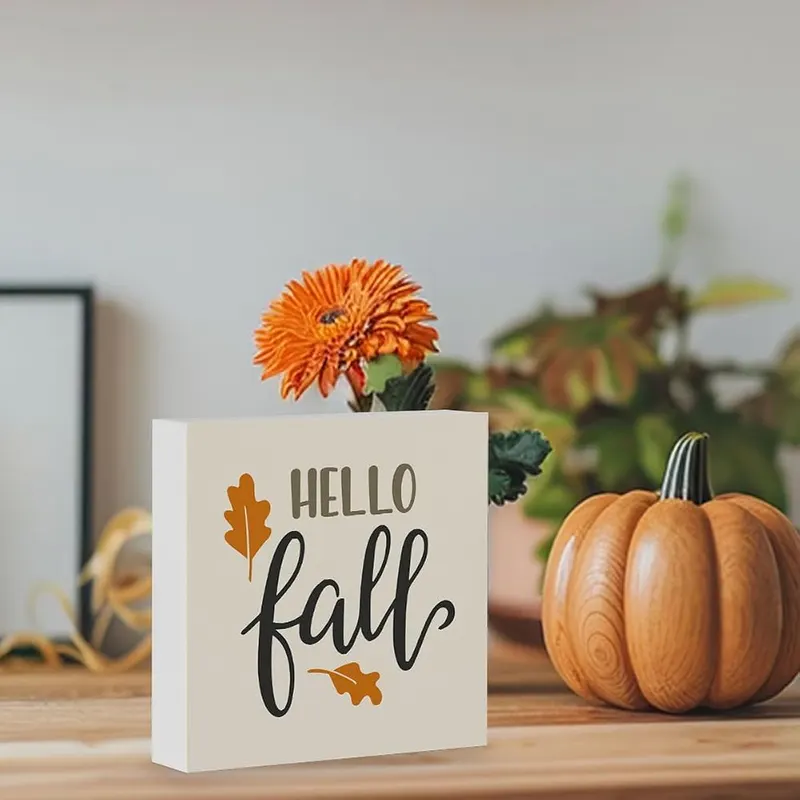 WRSUNT Hello Fall Sign Decor Fall Decorations – Decorative Gift