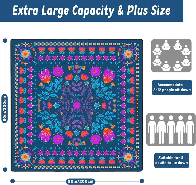 Wruzbxcn Picnic Blankets Extra Large Waterproof 3-Layer – Waterproof & Sandproof Materials