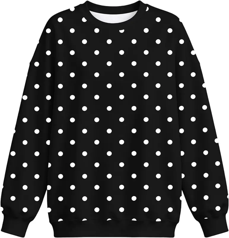 WWPPAION Polka Dot Sweatshirt Y2k – Care:Machine wash