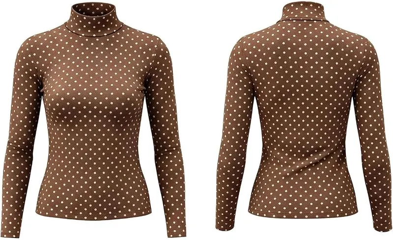 WWPPAION Polka Dot Turtleneck Tops – product photo 4 of 6