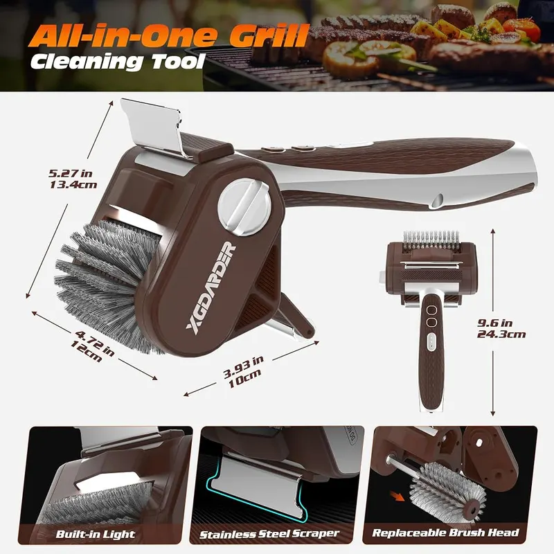 XGDARDER Electric Grill Brush – High speed 450 RPM scrubbing action