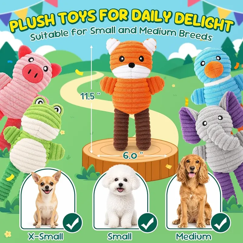 XIUGOAL Squeaky Dog Toys – Valued Dog Toy Pack