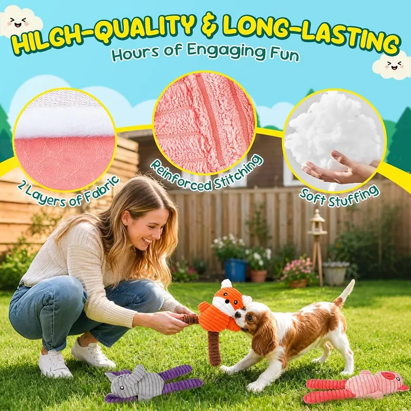 XIUGOAL Squeaky Dog Toys – Safe & Tough Puppy Toys
