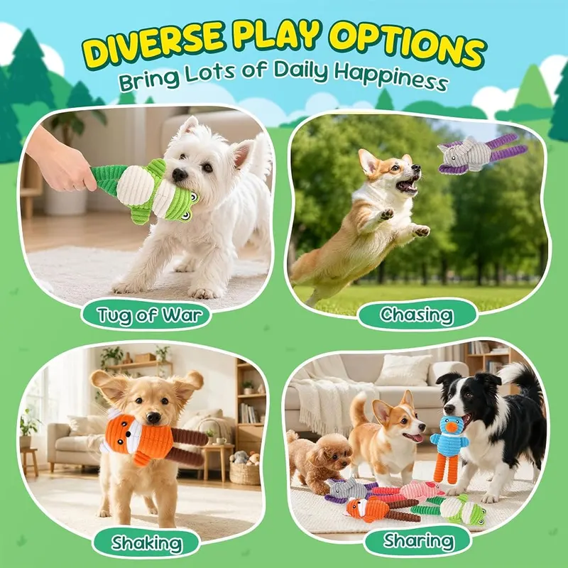 XIUGOAL Squeaky Dog Toys – Indoor & Outdoor Universal Play