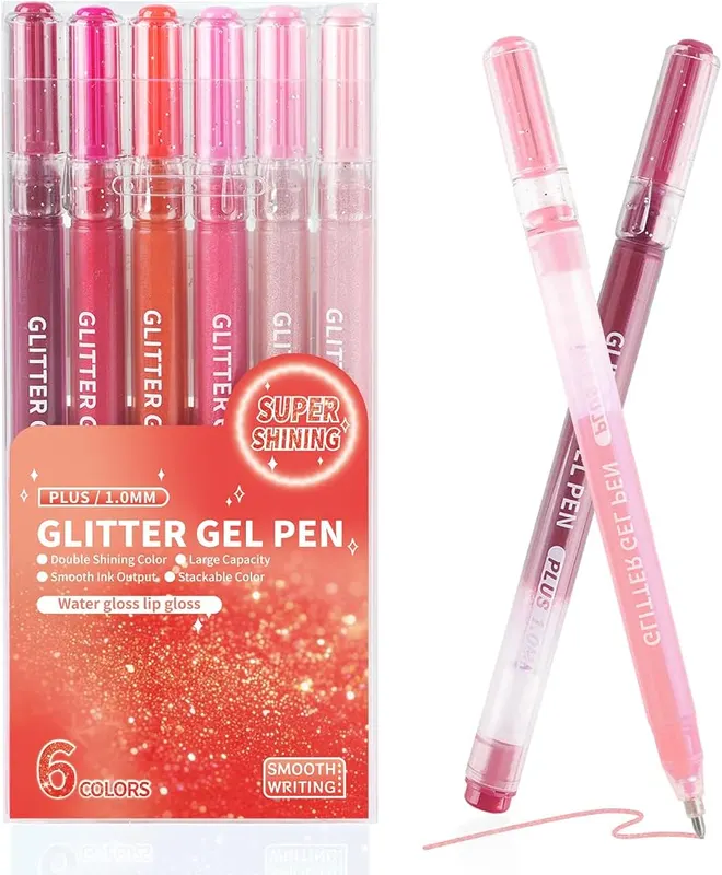 Xmusk Glitter Gel Pen in 6 Red