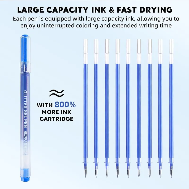 Xmusk Glitter Gel Pen – Bold one millimeter tip size