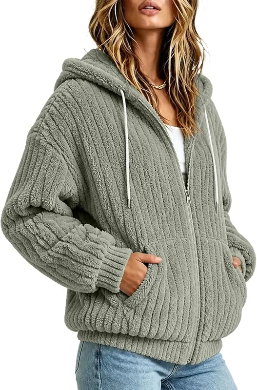 XOGWVJ Fleece Jackets #Y01-gray – Cozy fleece material for cold weather