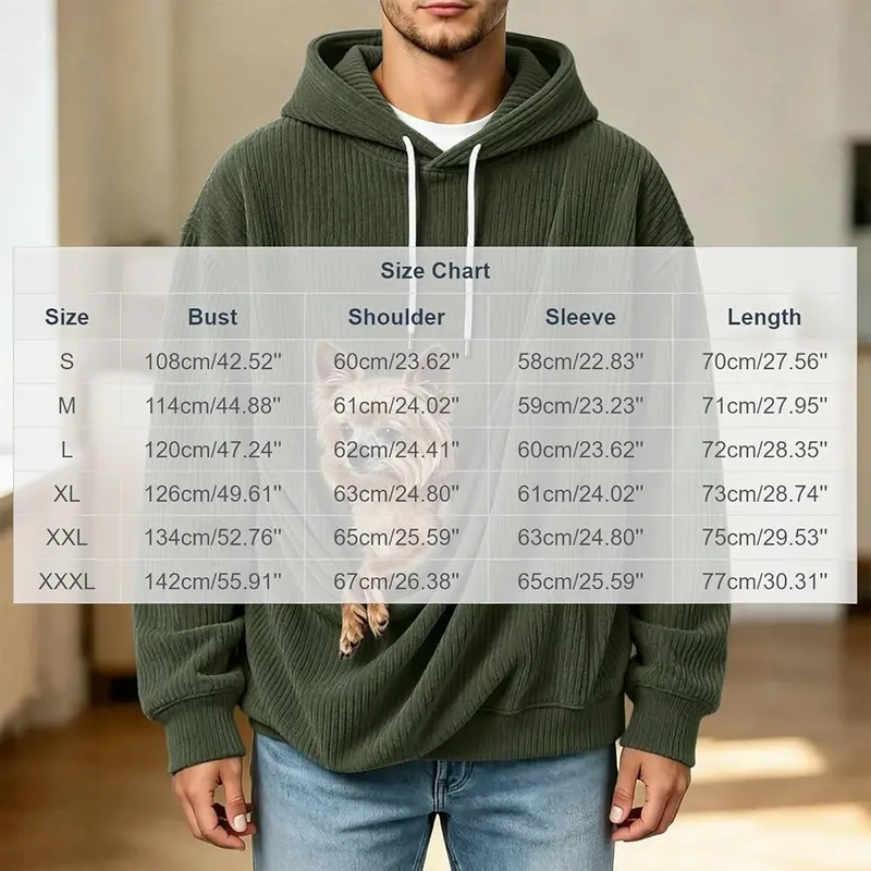 XOGWVJ Men’s Hoodie – Oversized front sling pouch